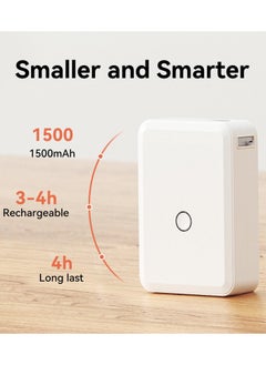 NIIMBOT D110 Label Printer Thermal Label Maker Machine with 1 Roll 15mm*30mm White Tape, Portable Mini Wireless Bluetooth Sticker Printer for Phone Easy to Use for School Office Home Organization Rechargeable Use, Mobile Phone Editable, Printable Width 10-15mm, White  - Image 3