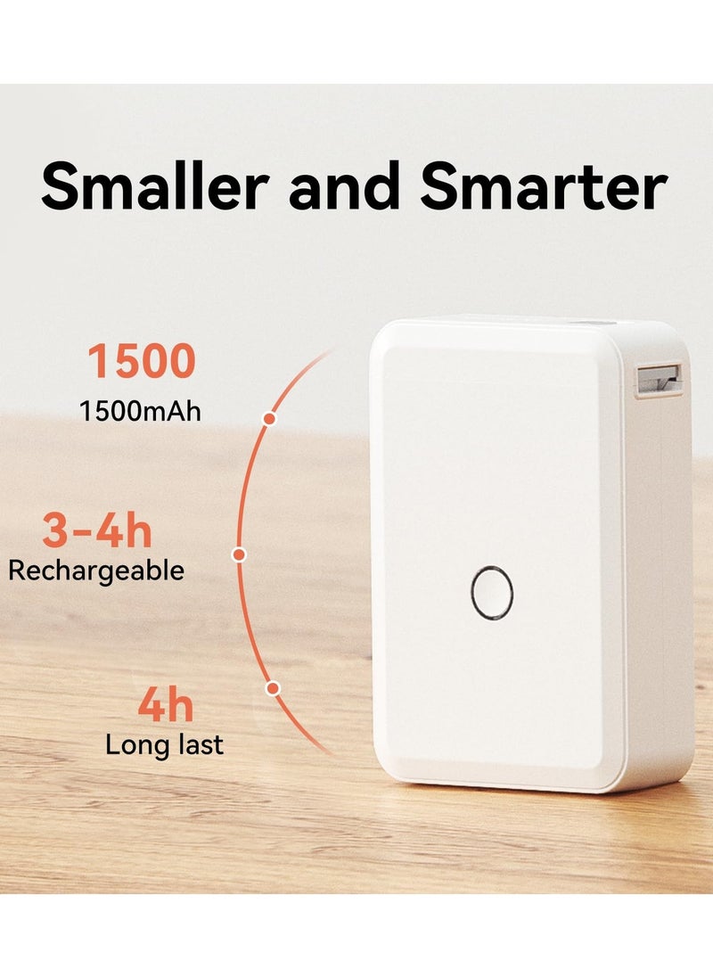 NIIMBOT - D110 Label Printer Thermal Label Maker Machine with 1 Roll 15mm*30mm White Tape, Portable Mini Wireless Bluetooth Sticker Printer for Phone Easy to Use for School Office Home Organization Rechargeable Use, Mobile Phone Editable, Printable Width 10-15mm, White - Image 1
