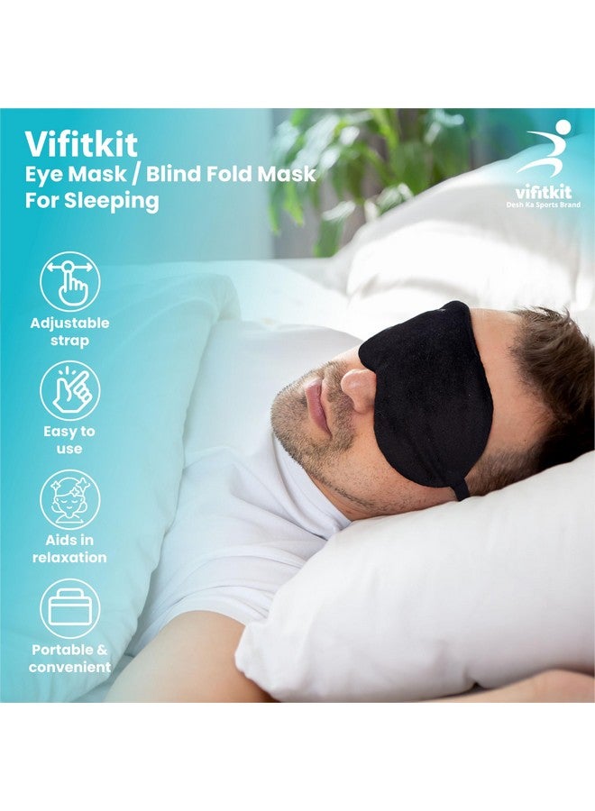 Vifitkit VFK by Trendy Home Eye Mask For Sleeping With Adjustable Strap, Premium Sleeping Mask for Men, Women and Kids, Blind Fold For Comfortable Sleep, Travelling Sleep Mask, Sleeping Eye Mask (Black) - Image 2