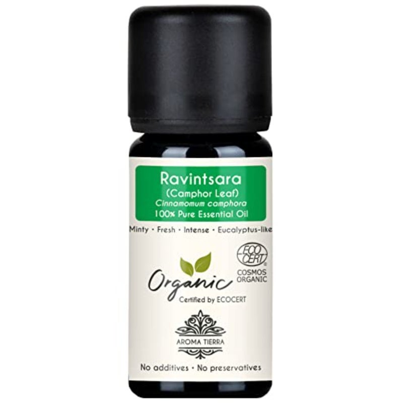 للناشر والعلاج العطري: زيت رافينتسارا العطري العضوي، 10 مل، رائحة الكافور الطبيعية النقية تشبه الأوكالبتوس، دعم التنفس الواضح وتنقية الهواء. - Image 1