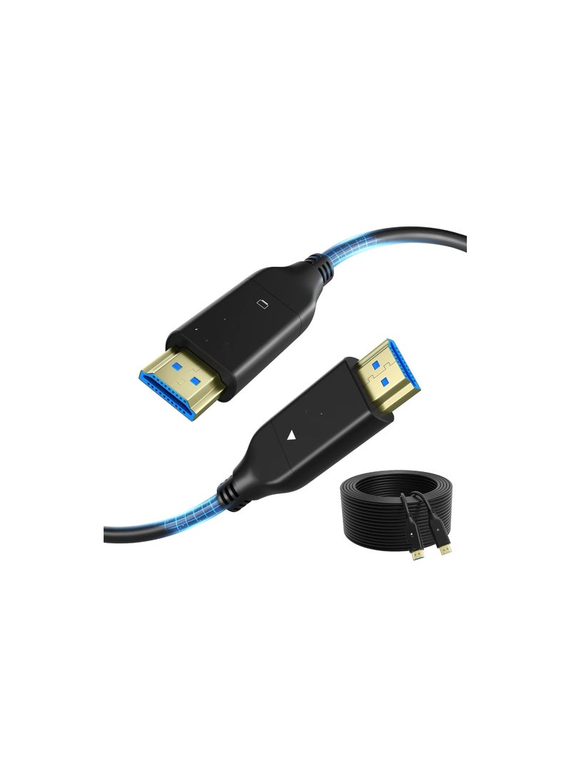 8K 164FT Fiber Optic HDMI Cable 2.1 Ultra High Speed 48Gbps – In-Wall Rated, Supports 8K@60Hz, Dynamic HDR, 3D, Compatible with Gaming Consoles, HDTV, Monitor, Projector