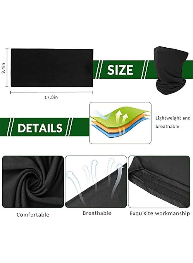 Bandana for Dust & Sun Protection, Ces with Cool Lightweight, Windproof, Breathable Material, Fishing Hiking Running Cycling, Black - Image 4