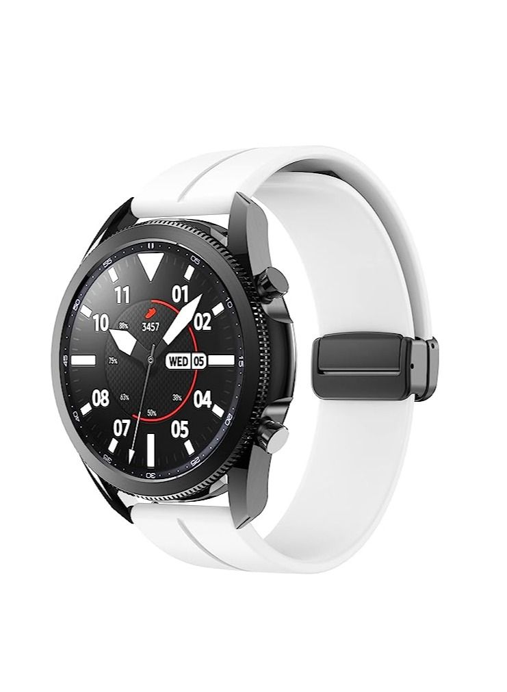 22mm Silicone Strap With Magnetic Folding Buckle For Oraimo Tempo W 3 OSW22N- Smart WatchSport -White  - Image 4