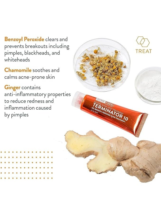 أكني فري خالي من حب الشباب، Terminator 10، علاج موضعي لحب الشباب الشديد، 30 مل (1 أونصة سائلة) - Image 4
