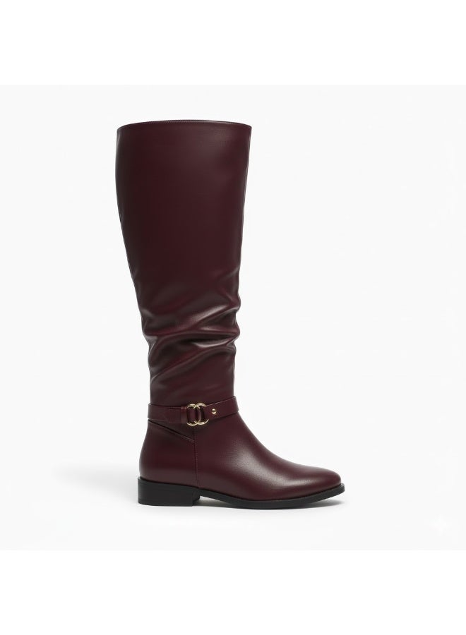 لايف ستيلاش  حذاء طويل من الجلد المريح LB-43 - نبيتي - Image 3