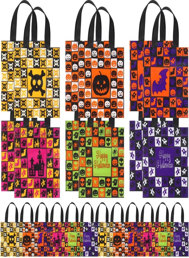 Ribbonlic 48 Pcs Halloween Treats Bags Tote Gift Reusable Candy Goodie Bags for Halloween Party Favors(Creative Style) - Image 1