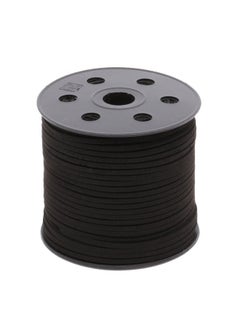 Fodattm 100 Yard Spool Flat Suede Leather Cord Lace Beading Craft Thread String For Beading Jewelry Crafts (Black)  - Image 1