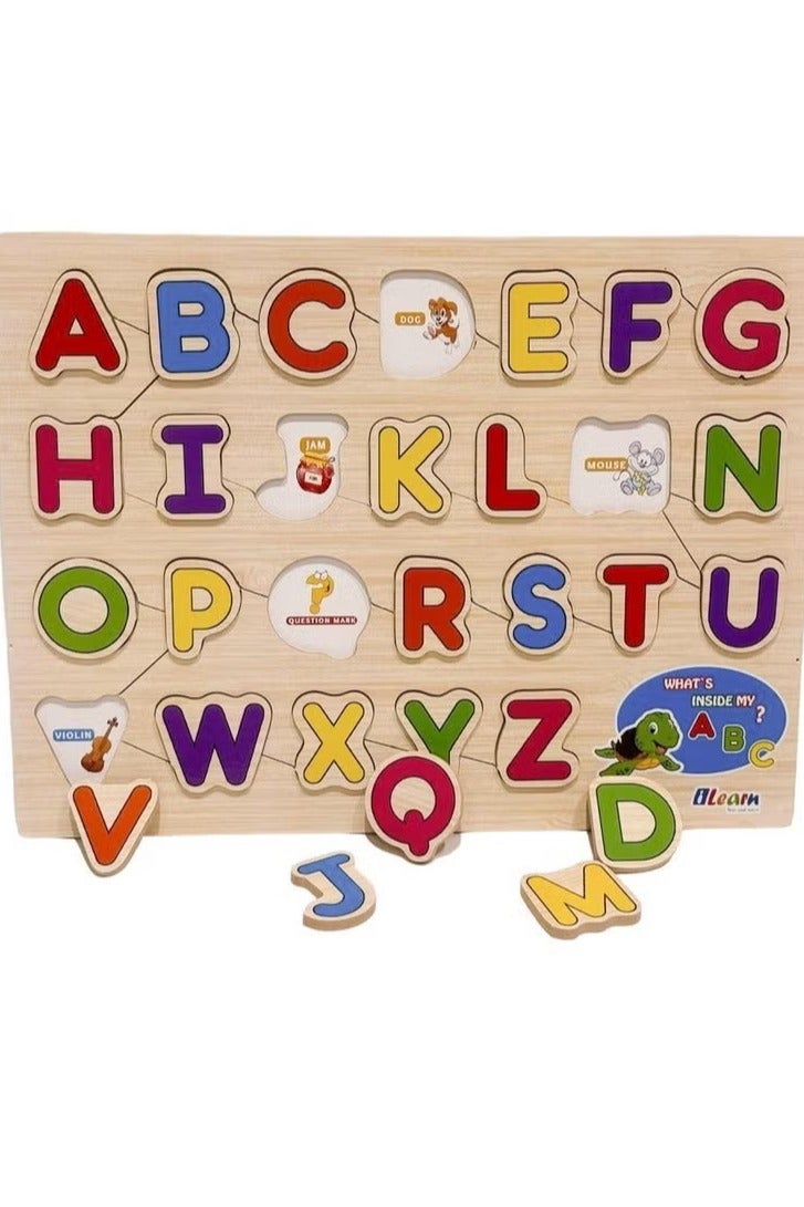 iLearn 🧠 3D Wooden Alphabet Puzzle – 26 Pieces | Educational & Creative Learning Toy for Kids - Image 4