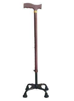 StarMed Copper Color 4 Leg Aluminium Walking Stick, Strong & comfortable base with 4 legs, Adjustable Height, walking assistance walker stick