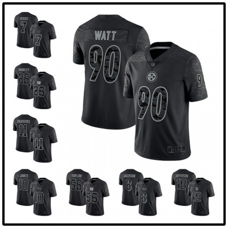Rugby Jersey Short Sleeve New 2022 Jersey Tribute Edition Black Reflective Version Men'S T-Shirt Casual Sports Top - Image 3