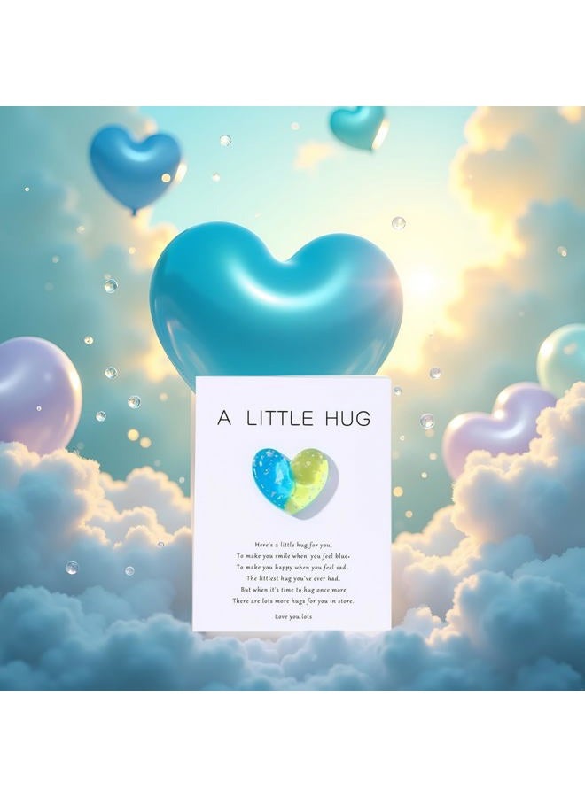 SquarezhenBo 1pc Heart Pocket Hug Token Gifts,Pocket Hug Cards Inspirational Gifts for Women Daughter Granddaughter Boy Son Grandson Christmas Birthday Gift,Greeting Cards Cards and Card Stock (Blue+Green) - Image 3