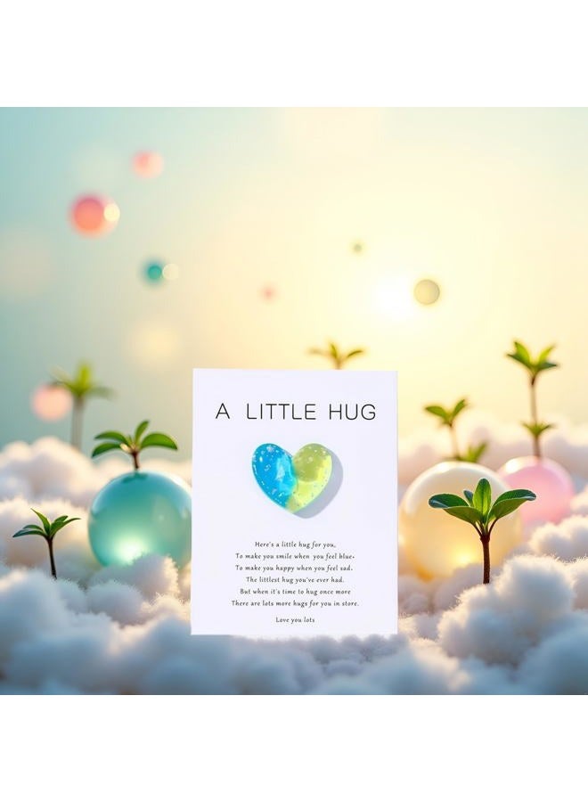SquarezhenBo 1pc Heart Pocket Hug Token Gifts,Pocket Hug Cards Inspirational Gifts for Women Daughter Granddaughter Boy Son Grandson Christmas Birthday Gift,Greeting Cards Cards and Card Stock (Blue+Green) - Image 4