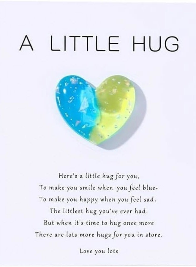 SquarezhenBo 1pc Heart Pocket Hug Token Gifts,Pocket Hug Cards Inspirational Gifts for Women Daughter Granddaughter Boy Son Grandson Christmas Birthday Gift,Greeting Cards Cards and Card Stock (Blue+Green) - Image 1