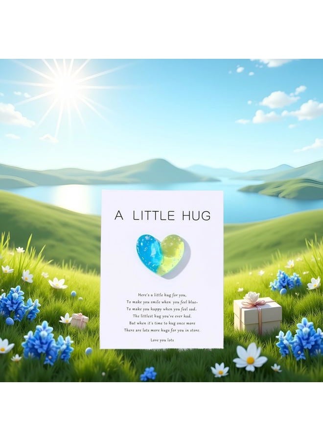 SquarezhenBo 1pc Heart Pocket Hug Token Gifts,Pocket Hug Cards Inspirational Gifts for Women Daughter Granddaughter Boy Son Grandson Christmas Birthday Gift,Greeting Cards Cards and Card Stock (Blue+Green) - Image 5