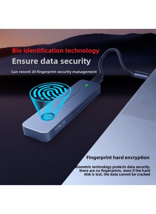 Generic ITGZ Fingerprint Encryption M.2 Solid State Disk Box NVMe/SATA Dual Protocol Mobile Laptop SSD External Box-Color:[M.2 Fingerprint Encryption Hard Disk Box] Dual Protocol  - Image 3