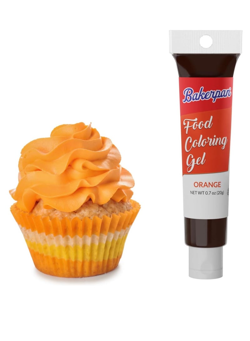Bakerpan Bakerpan Food Coloring Gel For Icing, Decorating Cakes .7 oz Squeeze Tubes (Orange) - Image 1