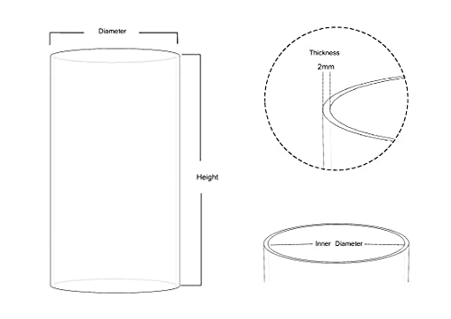 KETELAMP Hurricane Candle Holder - Open Ended, Bottomless Cylindrical Glass, 4" x 6" (Multiple Specifications) - Image 4