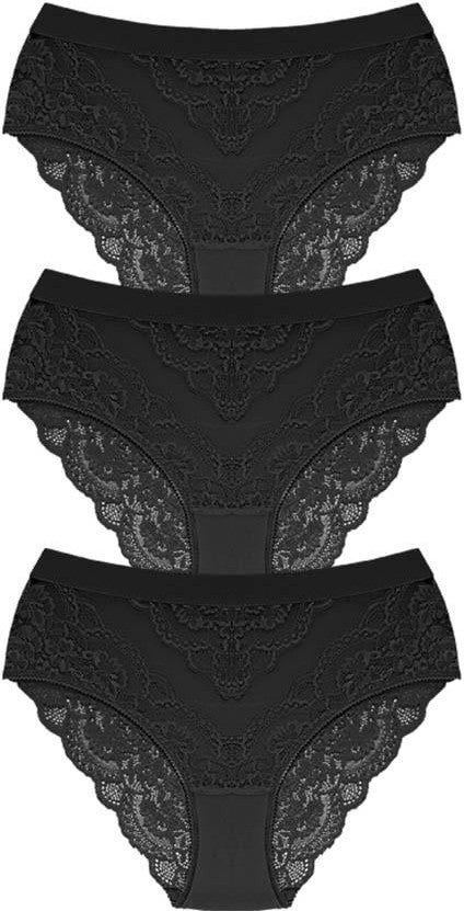 COTTONHILL Lace Transparent Back Plus Size Bikini Panties 3-Pack-3  - Image 1