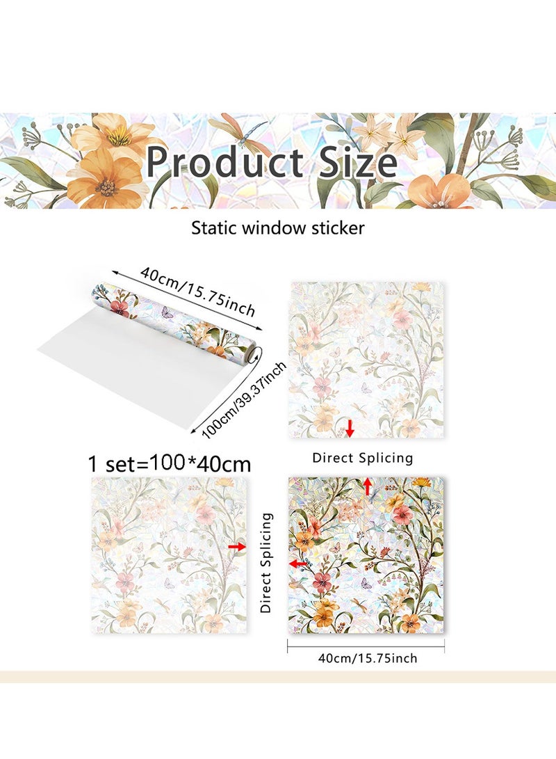 1pcs Non-Adhesive Window Privacy Film, Creative Pattern Static Cling Stickers, Decorative Window Clings，Suitable For Bathrooms And Rooms - Image 2