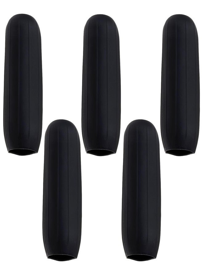 Mini Skater 5pcs Silicone Travel Bottle Cover Reusable Elastic Sleeve Fit Standard Toiletry Container Stretching Bottle Lid Cap for Luggage Bag Suitcase Prevent Leakage Solution (Black) - Image 1