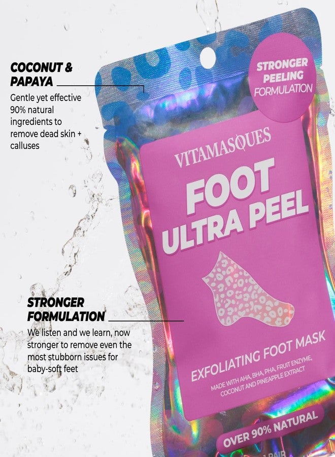Vitamasques Ultra Peel Exfoliating Foot Mask, with Coconut & Pineapple Extract (Pack of 3) - Image 2