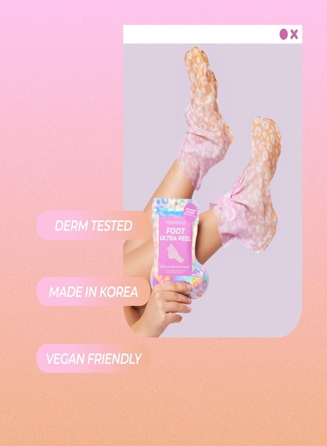 Vitamasques Ultra Peel Exfoliating Foot Mask, with Coconut & Pineapple Extract (Pack of 3) - Image 3