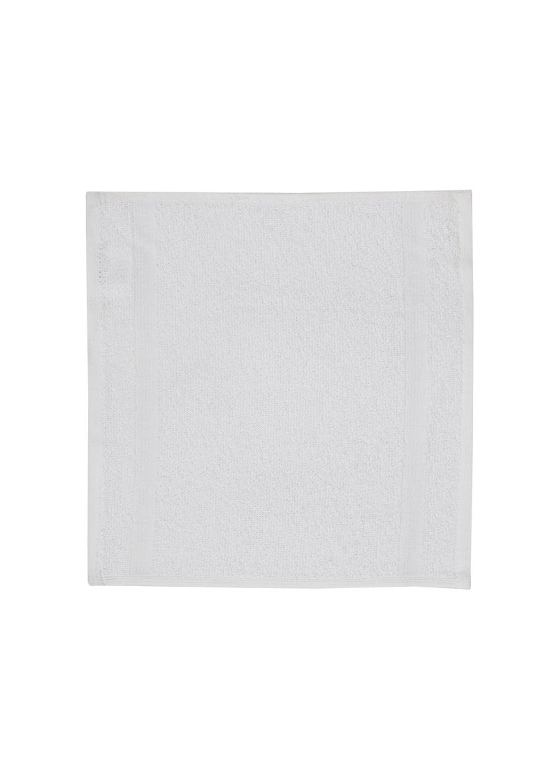 AURIO Premium 6-Piece 100% Cotton Face Towel Set – Super Soft, Highly Absorbent 30x30 cm Washcloths – Multi-Purpose Small Hand Towels for Bathroom, Spa, Gym, and Skincare – Crisp White with Classic Dobby Border - Image 3