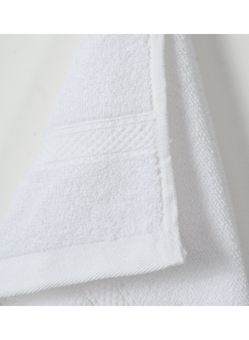 AURIO Premium 6-Piece 100% Cotton Face Towel Set – Super Soft, Highly Absorbent 30x30 cm Washcloths – Multi-Purpose Small Hand Towels for Bathroom, Spa, Gym, and Skincare – Crisp White with Classic Dobby Border - Image 4