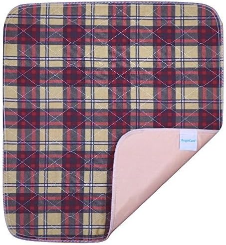 BrightCare Ultra Waterproof Washable Seat Pad (20 x 22 Inch) for Incontinence - Seniors, Adult, Children, or Pet Underpad - Triple Layer Chair Cover Protector, 24 Ounce Absorbency (Plaid) by BrightCare 