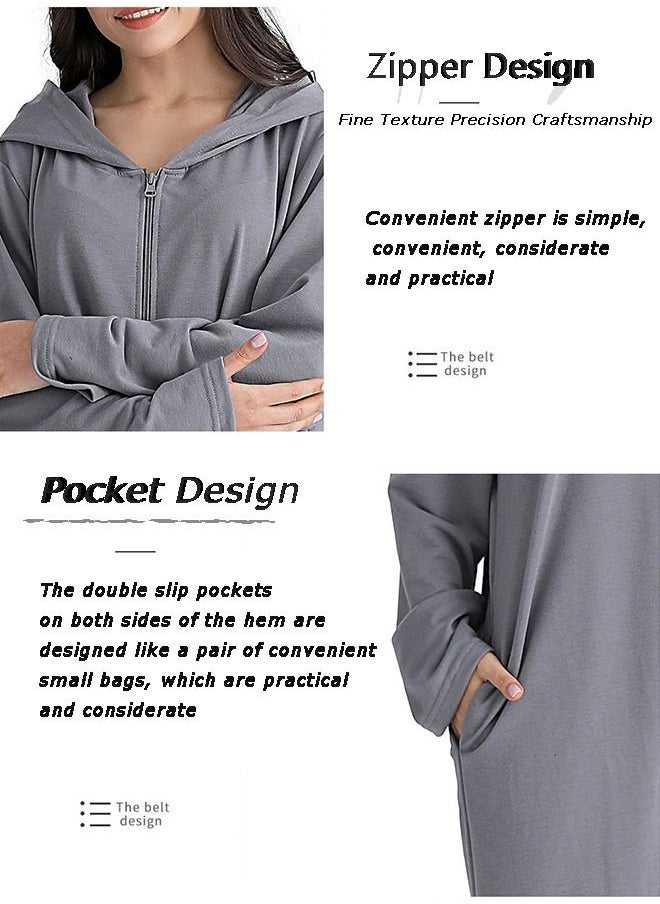 Arabest - Fashion Women Long zip-up bathrobe with hood, perfect for vacations by the sea, and beach vacations - Image 1