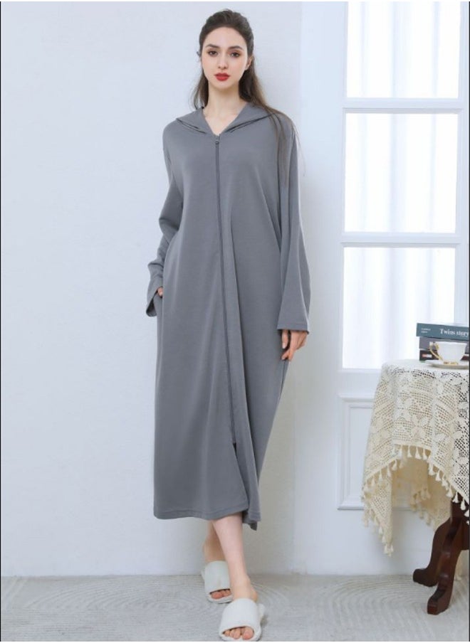 Arabest - Fashion Women Long zip-up bathrobe with hood, perfect for vacations by the sea, and beach vacations - Image 1