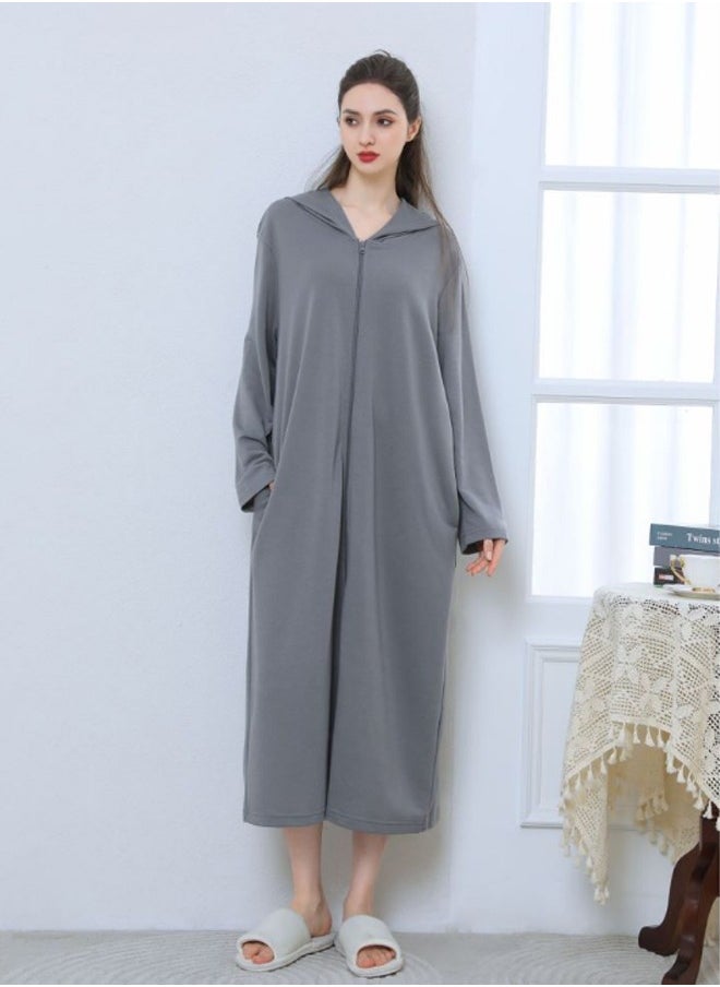Arabest - Fashion Women Long zip-up bathrobe with hood, perfect for vacations by the sea, and beach vacations - Image 1