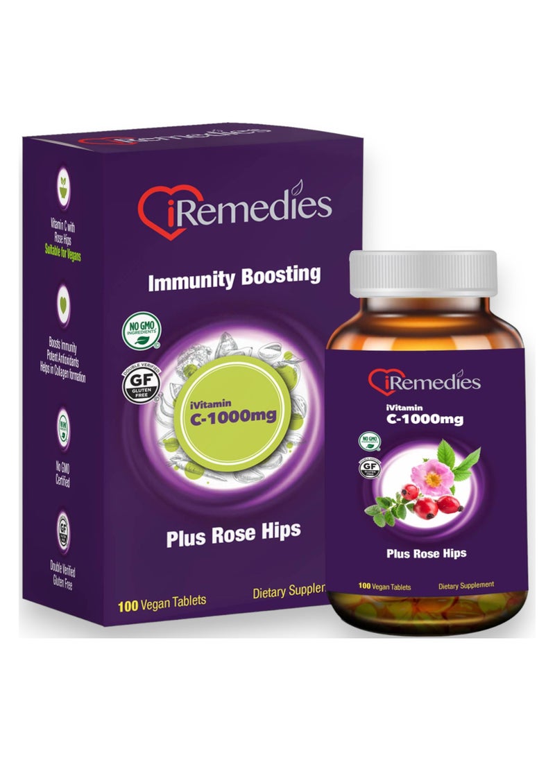 iRemedies Ivitamin c-1000mg, 100 Tablets, 100 Servings  - Image 1