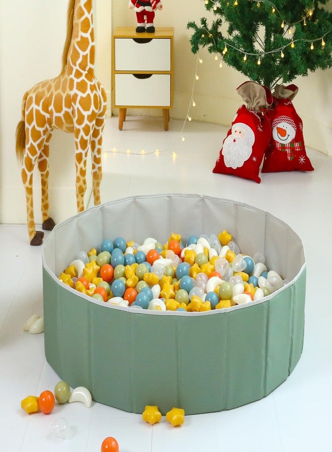 TRENDPLAY حوض كرات تريند بلاي للأطفال الصغار والرضع والكلاب، خيمة لعب قابلة للطي، حظيرة لعب للزحف، حوض كرات، بيت لعب مع حقيبة تخزين، مناسب لأعياد ميلاد الأولاد والبنات، لون أخضر فاتح - Image 3