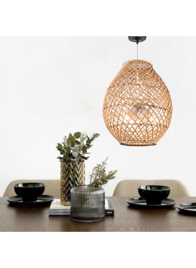 tbshomelamp Bamboo-Boho Celling Lighting Beige  30x40 cm  - Image 2