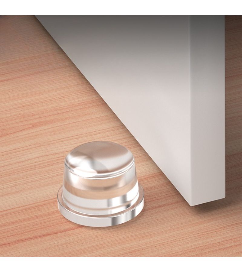Set Of 4 Silicone Door Stoppers No Drilling Handles Headboard Bumpers - Image 1