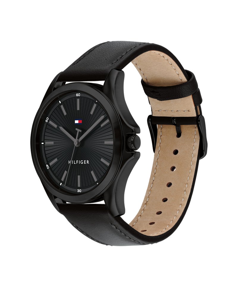 TOMMY HILFIGER Round Analog Men'S Ionic Plated Black Steel Case  Watch - Image 1