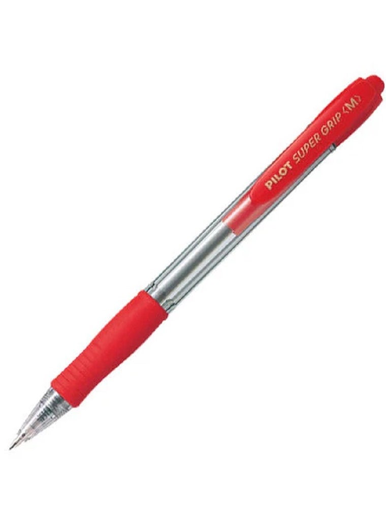PILOT - Pilot Super Grip Red Retractable Clicker Pen Medium 1.0 - Image 1