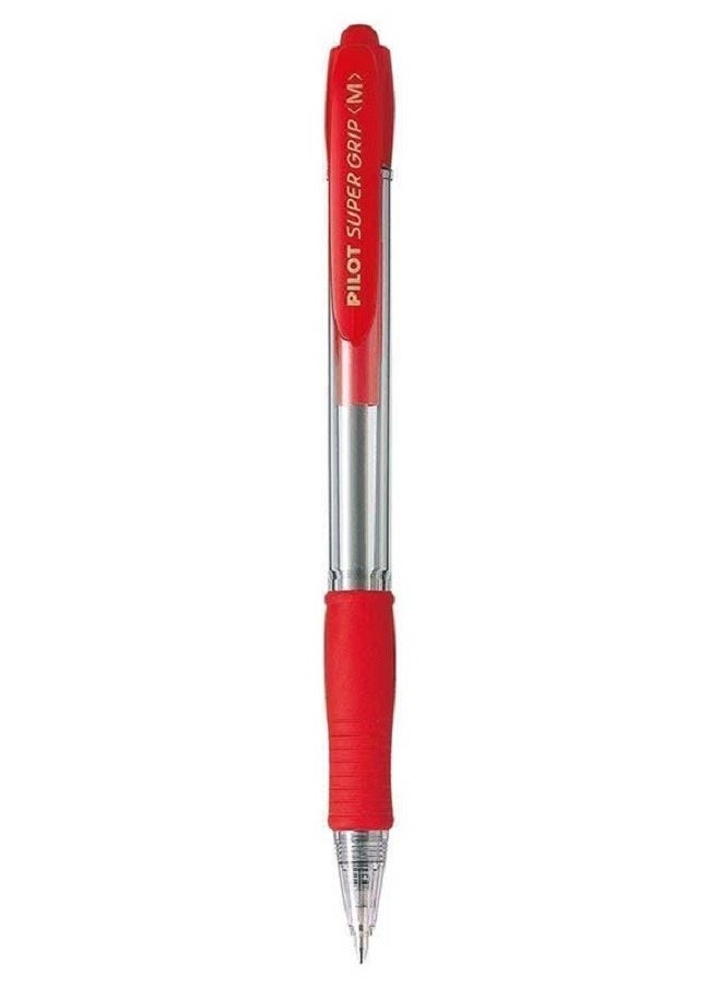 PILOT - Pilot Super Grip Red Retractable Clicker Pen Medium 1.0 - Image 1
