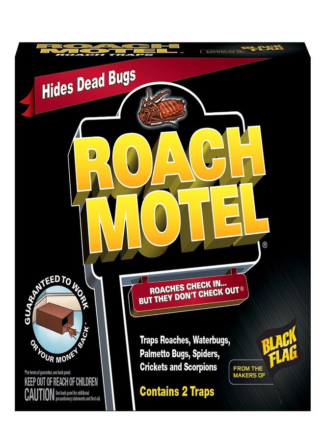 Black Flag Roach Motel Traps 2 Count, Contains No Pesticides, Hides Dead Bugs - Image 1