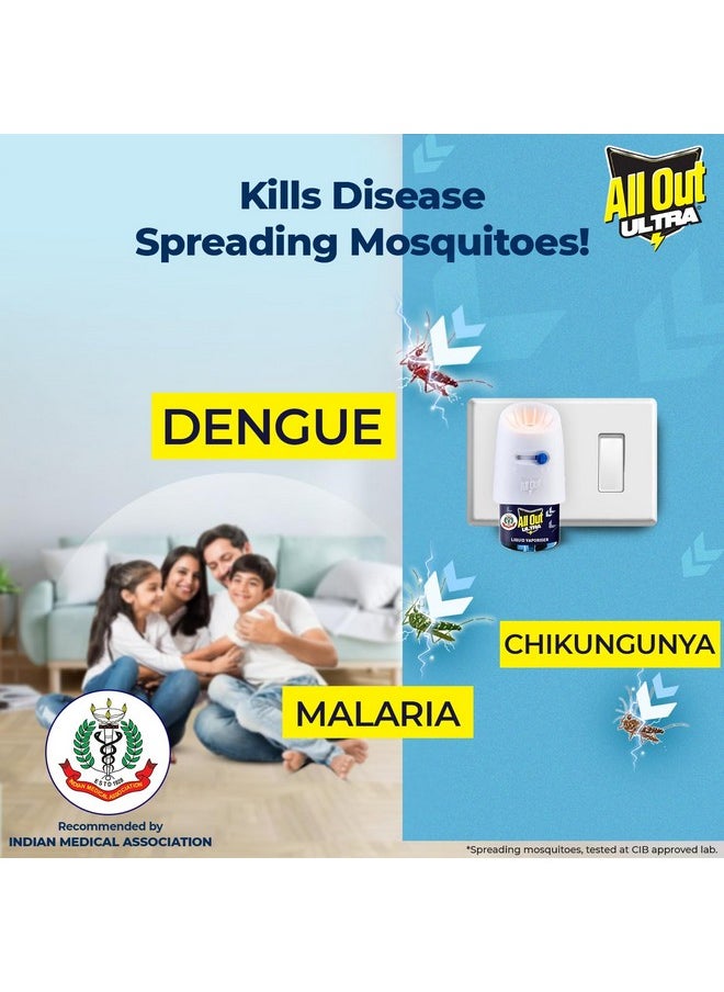 All Out - Ultra Mosquito Repellant Combi Pack (Machine + Pack Of 2 Refills) | Kills Dengue Mosquitoes, Liquid - Image 1