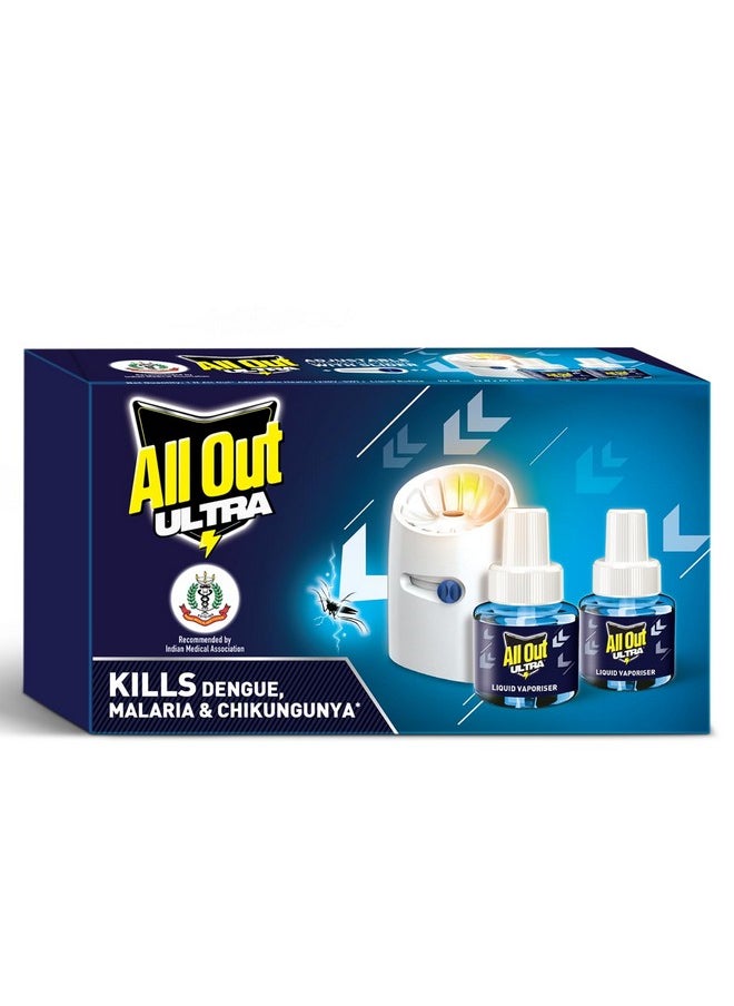 All Out - Ultra Mosquito Repellant Combi Pack (Machine + Pack Of 2 Refills) | Kills Dengue Mosquitoes, Liquid - Image 1