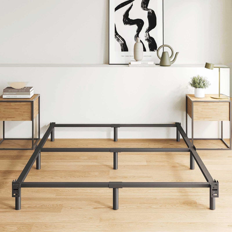 Bedsnus 7 Inch Full Metal Bed Frame Compatible with Most Brand Box Spring Or Mattress 9Leg Support Metal Bed Base NoiseFree Easy Assembly Black