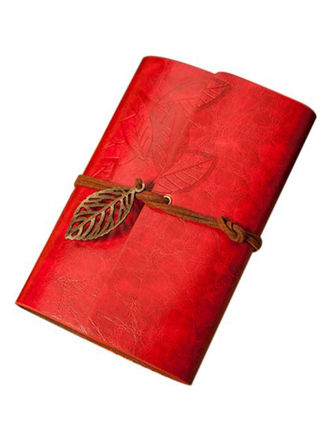 NIBEMINENT Loose-Leaf Notebook With Leaf Pendant Burgundy
