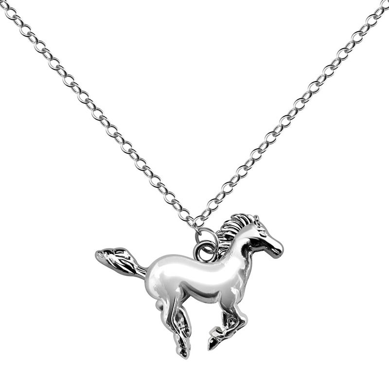 BANCHELLE Horse Pendant Horse Necklaces with Pouch Silver - Image 1