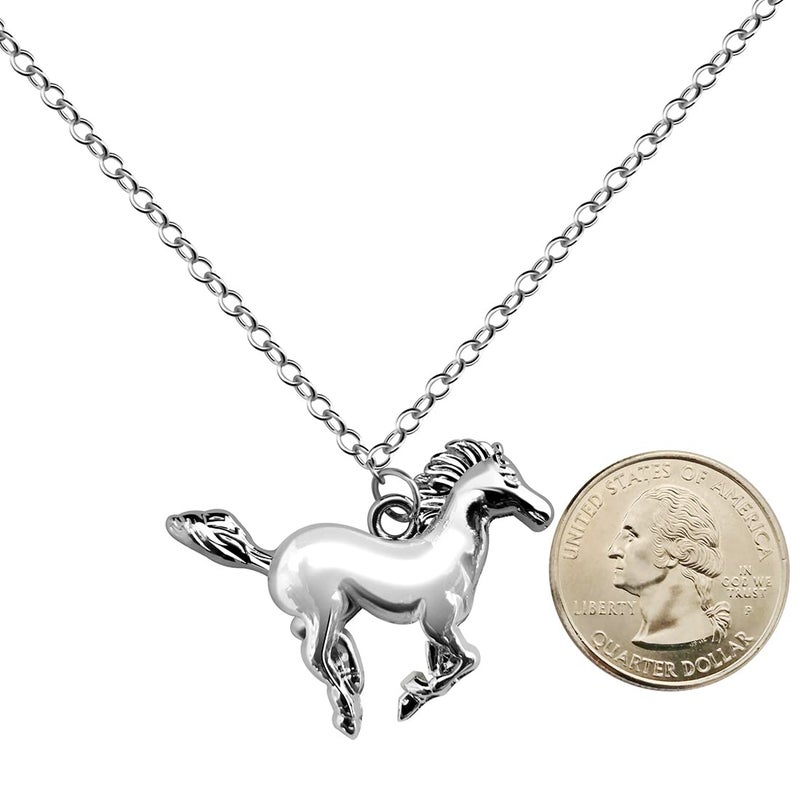 BANCHELLE Horse Pendant Horse Necklaces with Pouch Silver - Image 5
