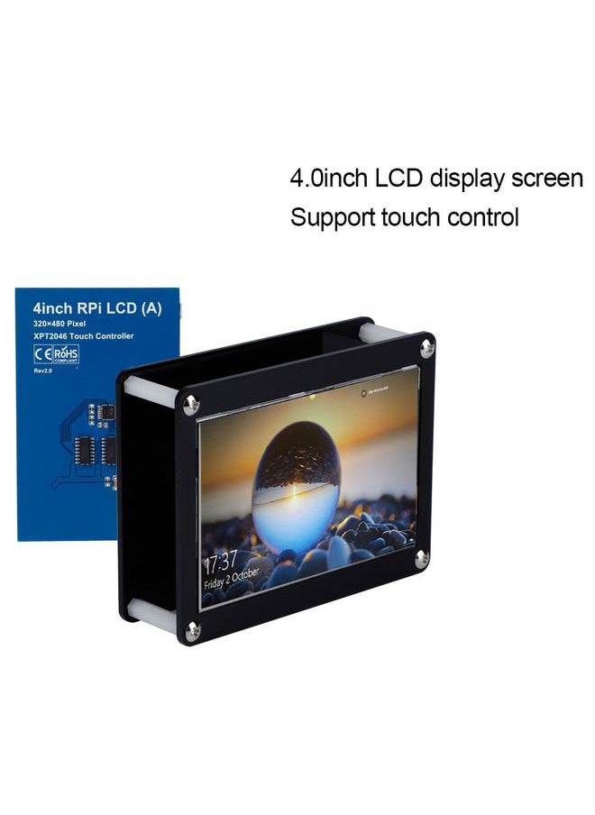 Thoraya 4.0Inch LCD 480x320 Touch Control LCD Display Screen Black Acrylic Case for Raspberry Pi  - Image 2