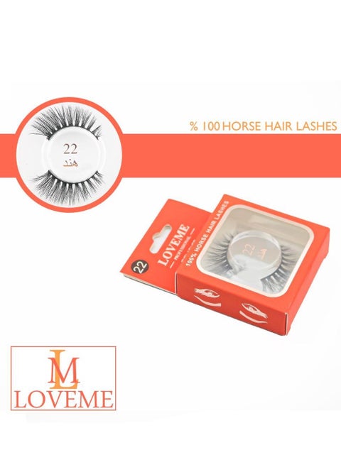 A pair of reusable false eyelashes made of horse hair black