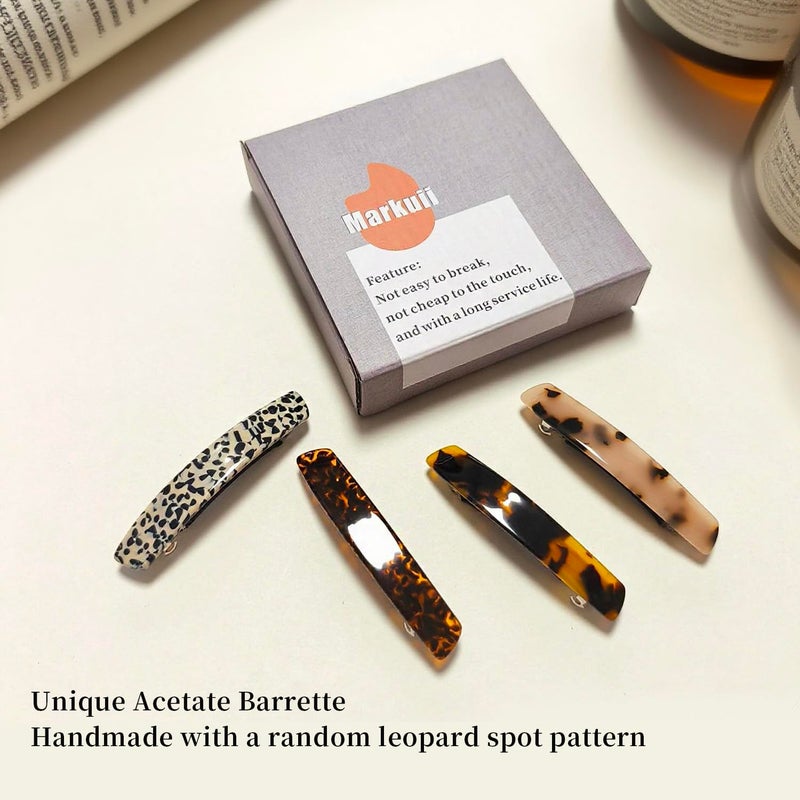 Markuii French Hair Barrettes for Women Small Acetate Half Up Hair Barrette Clips for Thin, Short or Fine Hair, 4 Pack - Image 5