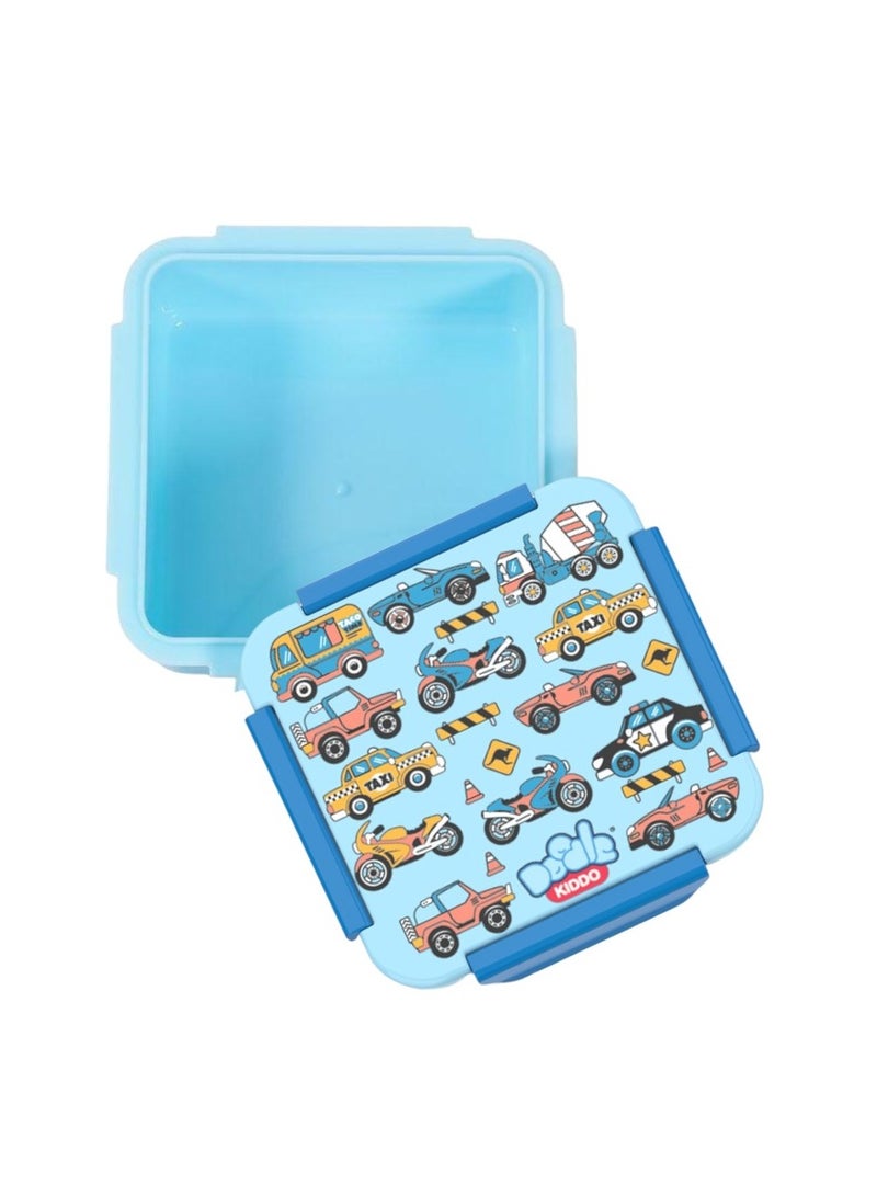 Doodle Kiddo Cars & Trucks Bento Lunch & Snack Box for Boys - BPA Free, Leak Proof, Microwave & Dishwasher Safe, 14.5x14.5x6 cm  - Image 2